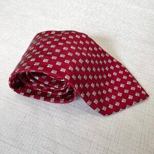 STAFFORD Men’s 100% Silk Tie. Red